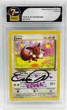 Erica Schroeder Signed Eevee Pokemon Card - 7BAP Signature Series JSA Auto