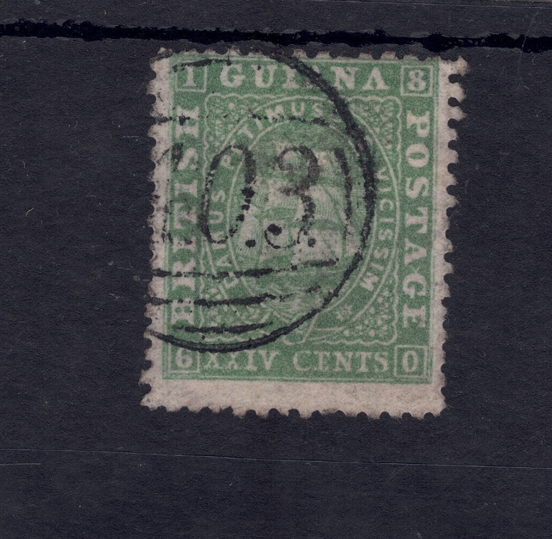 BRITISH GUIANA Scott # 33, USED / Perf 12-1/2 / FINE 24¢ Seal of Colony! SCV $85