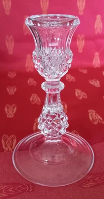 Bougeoir / Chandelier en verre cristallin ciselé - Photo 1/4