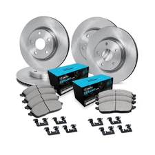 R1 Concepts Front and Rear Brake Kit For 2006-2011 Honda Civic| Bla... Fast Ship