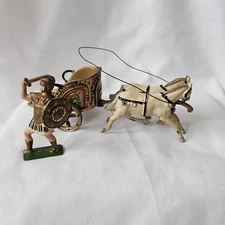 J Hill Roman Horse Drawn Chariot and Roman Gladiator John Hill & Co