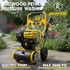 RocwooD Petrol Pressure Washer ELECTRIC START Power Jet 3400 PSI 7HP 10M Hose