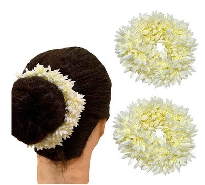 Mogra Scented Rubber Band Gajra Hair Accessories for Women Girls, Women's and