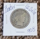 1908-D BARBER HALF DOLLAR VERY GOOD COINS FAST SHIP