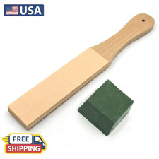 DIY Leather Knife Sharpener Wooden Strop Tool Fine Grinding Board Polishing Wax