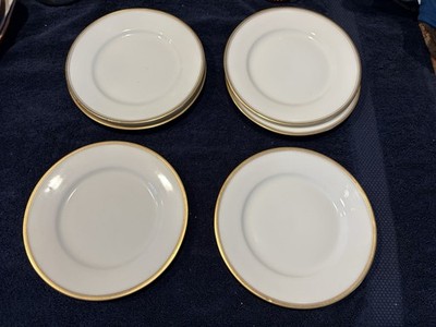 Theodore Haviland Limoges 6.25  Dessert Plates Ivory & Gold Lot Of 6