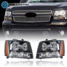 For Chevy Avalanche/Suburban/Tahoe 2007-2014 Halogen Headlights Black Halogen
