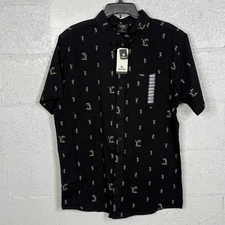 Rip Curl Hula Breach Short Sleeve Chambray Woven Black XL $60
