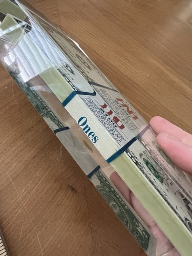 Vintage 1969 ($100) Stack of $1 Bills in a Clear Lucite/Acrylic Paper Weight - Picture 9 of 14