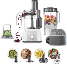 Kenwood FDP65.860WH Food Processor with 9 Attachments. Express Serve and Dice, 1