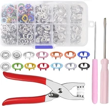 Snap Fasteners Kit - 100 Sets Snaps for Fabric Metal Snaps Buttons 9.5Mm with Fa