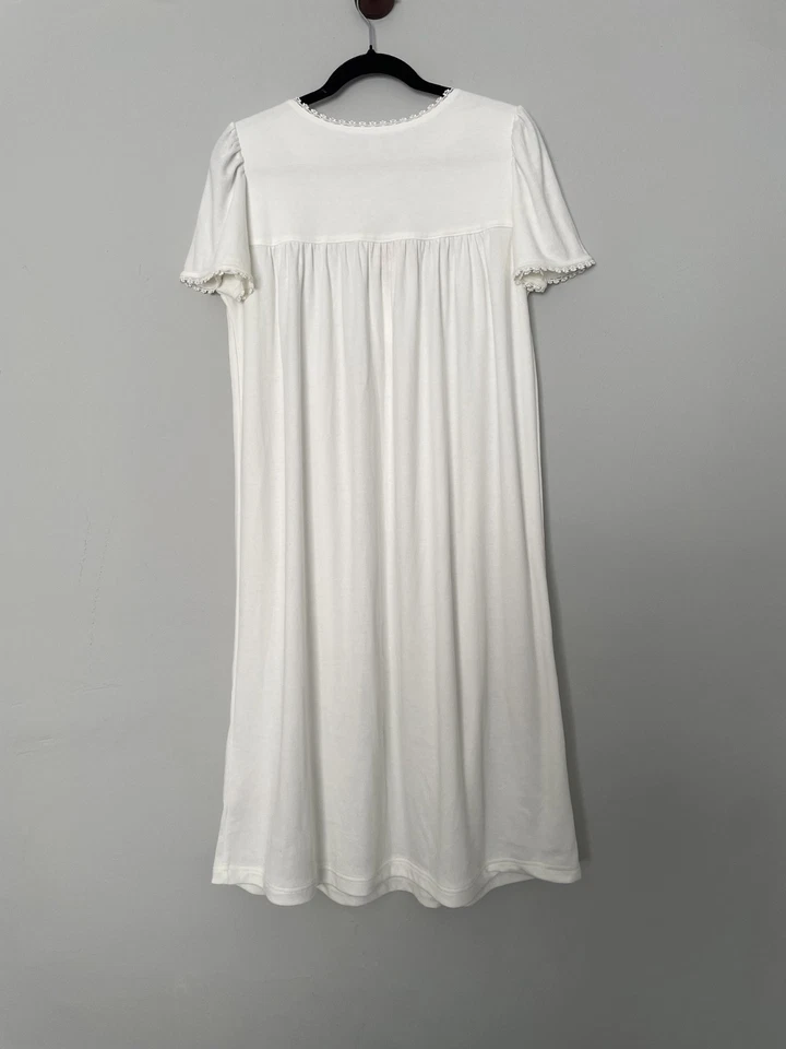 NWT Go Softly Ivory Cotton Blend Nightgown Sz S Stretchy Ultra Soft Sleepwear - Image 2 of 4