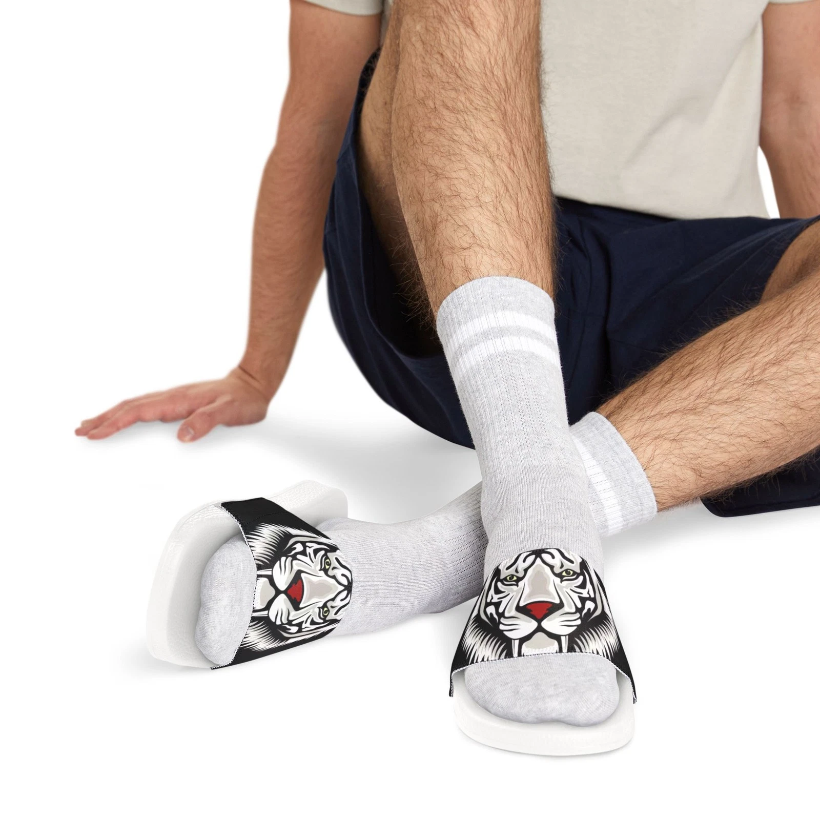 Men's Casual Removable-Strap Sandals with Lion Design, Summer Footwear, [...]