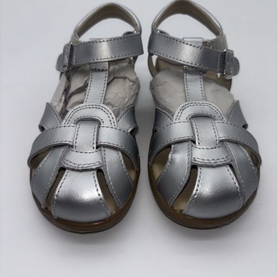 Stride Rite Summer Time Silver Sandal Girls Size 12.5