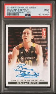 2016 Rittenhouse WNBA Breanna Stewart Action AUTO MINT PSA 9