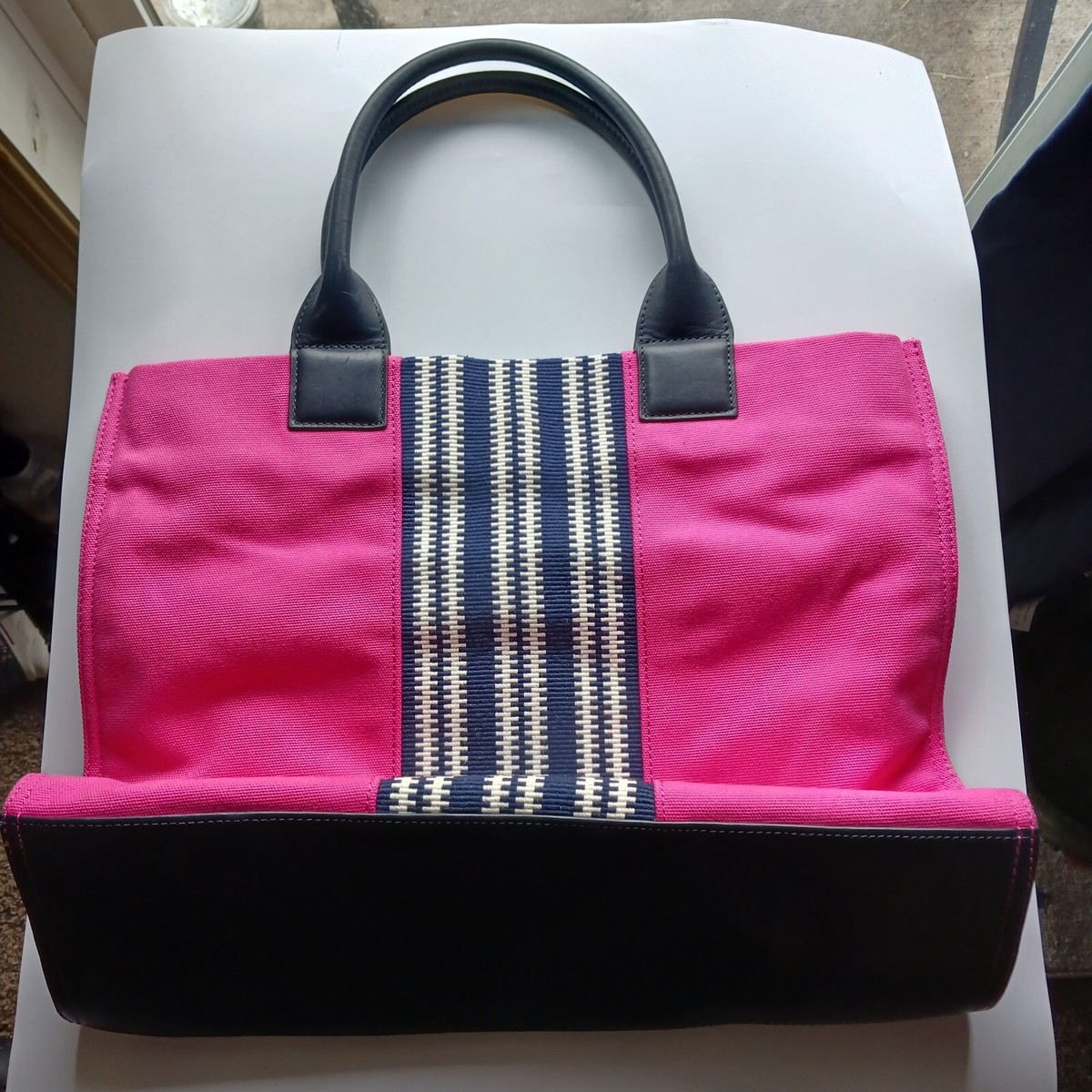 Tory Burch Center Stripe Ella Tote Bag - Used Once w/ Tags | eBay
