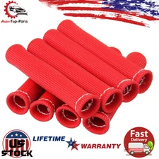 8PCS 2500° Spark Plug Wire Boots Protectors Sleeve Heat Shield Cover For SBC BBC