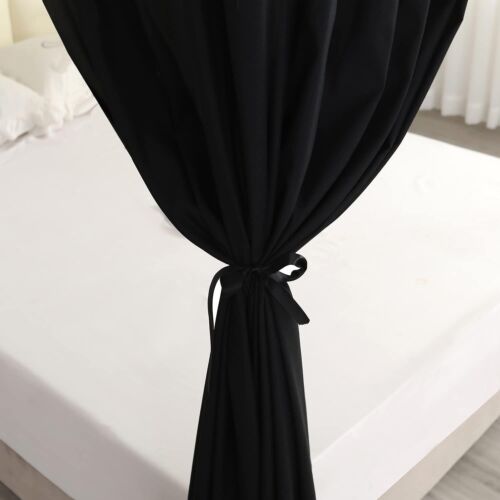 Black Four Corner Post Bed Canopy Bed Curtains Sheer Canopy for Adults Girls - Picture 2 of 6