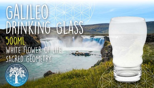 GALILEO GLAS 500ml | Weiße Blume des Lebens | Heilige Geometrie | Nature's Design - Bild 4 von 9