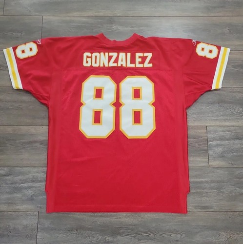 VINTAGE AUTHENTIC TONY GONZALEZ KC CHIEFS JERSEY 54 2XL REEBOK PRO LINE - Picture 2 of 9