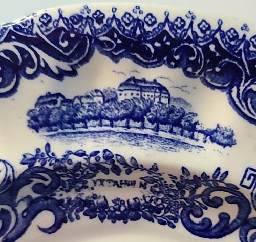 SS Rorstrand Svenska Slott Various Swedish Castle 9.5" Plate Blue/White Vintage - Picture 7 of 10
