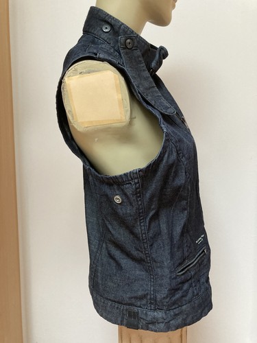 G-STAR Raw Denim Damen Weste Jeansweste L blau Jeansjacke ärmellos Oberteil TOP! - Bild 6 von 24