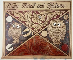 Vtg Doodle Page Easy Floral And Picture Series 2D Page 9 Owls Leather Craftool