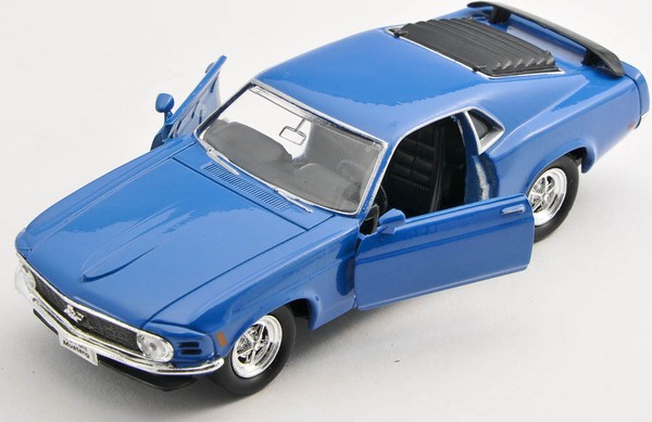 Blitz Versand Ford Mustang Boss 302 1970 Blau Blue 1:34 Welly Modell Auto Neu Ov-image