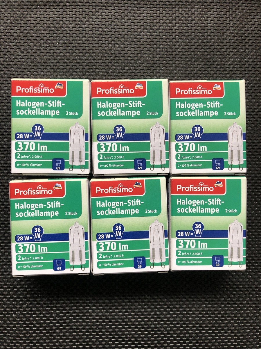 12x dm G9 28W für 230V Halogenlampen 370m 2750K Dimmbar 