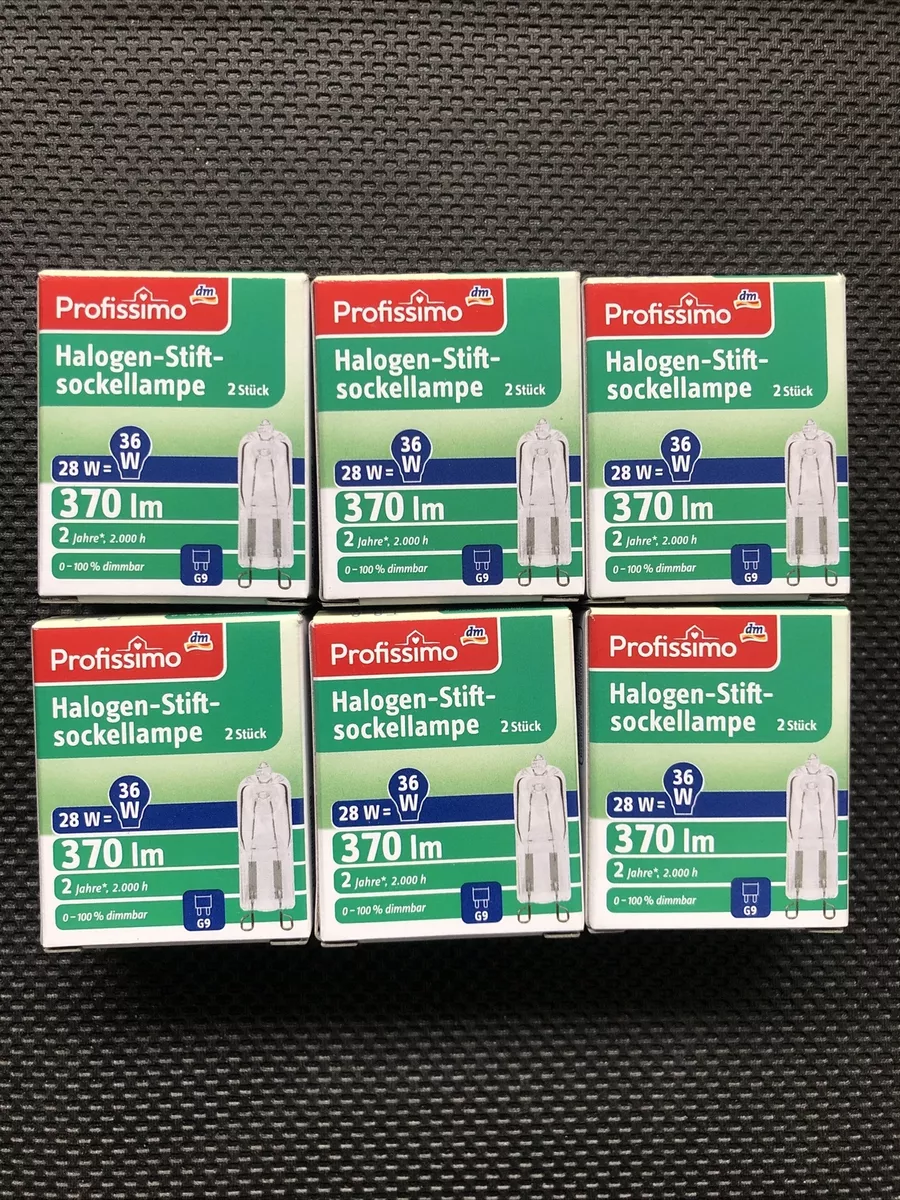 12x dm G9 28W für 230V Halogenlampen 370m 2750K Dimmbar 