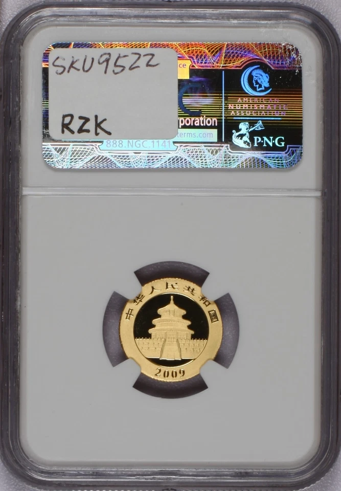 2009 Gold Panda 1/10 oz. 50 Yuan NGC MS70. Free shipping. - Image 2 of 2