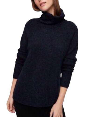 Aritzia Babaton Plutarch Sweater Women XXS Navy Cowl Neck Alpaca Wool Blend - Picture 2 of 13