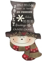 Cute Jolly Snowman Large Wood Christmas Ornament