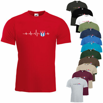Kuba Cuba Herzschlag T-Shirt Herz Puls Nation Funshirt