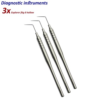 Pro Dental Diagnostic Explorer Sonde # 6 Zahnarzt Parodontitis Zahn Pick 3er Set