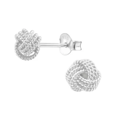 1 Paar Ohrringe Ohrstecker 925 Sterling Silber mit Knoten - Bild 1 von 2