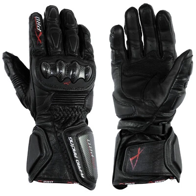 Guantes Moto Técnico Piel Profesional Protectores de Carbono Moto GP Negro - Imagen 1 de 2