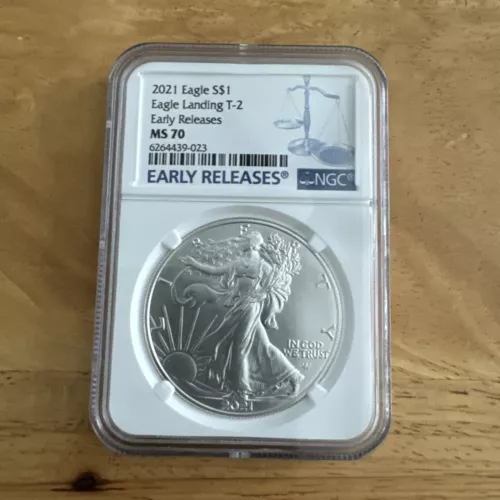 2021 American Silver Eagle Landing T-2 NGC MS70 Early Releases