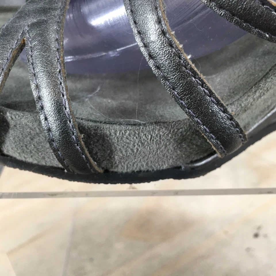 A2 By Aerosoles Tacones Mujer 11 M Peluche Animal Cuña Tirantes Eslinga Gris Foto 3 de 4