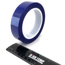 1/2 inch HIGH TEMP POLYESTER MASKING HEAT TAPE, POWDER COATING, 72 YDS, BLUE