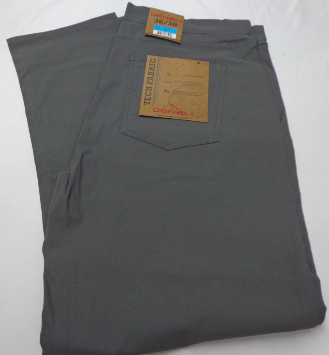 DENALI Charcoal Sky Gray Tech Fabric Stretch Pants NWT 36/30 MSRP $54