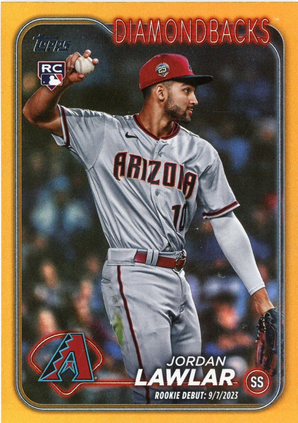 2024 TOPPS UPDATE GOLD FOIL DEBUT JORDAN LAWLAR ARIZONA DIAMONDBACKS RC