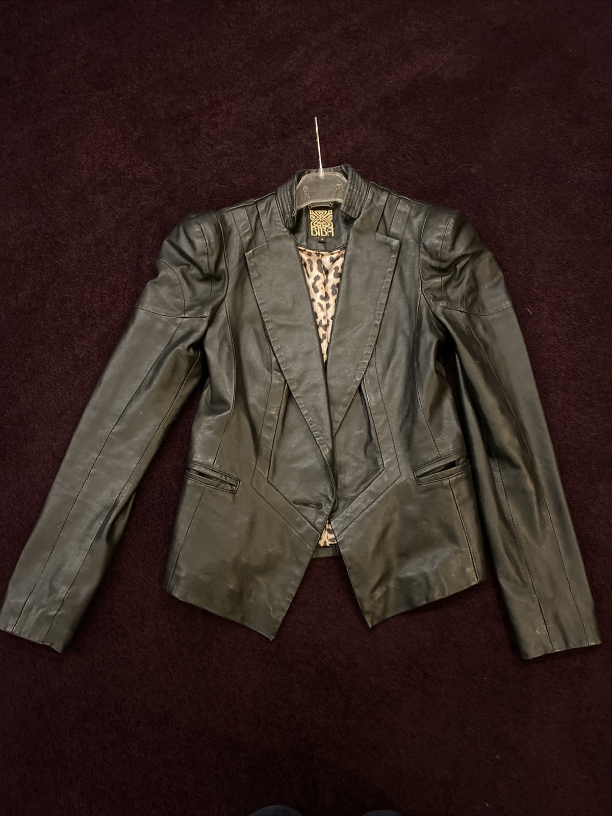 Genuine leather black Biba jacket Size 8