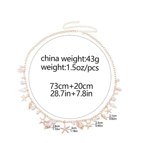Fashion Starfish Pearl Pendant Hollow Out Waist Chain Beach Bikini Body Chain - Picture 5 of 13