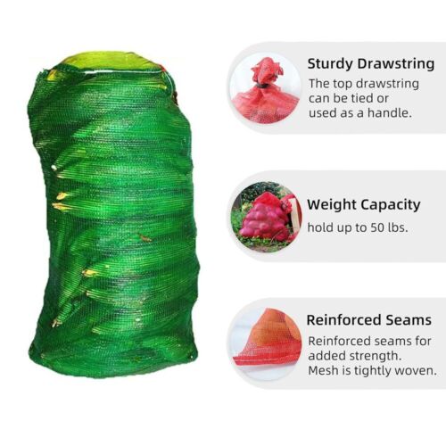 Extra Large Mesh Storage Produce Bags Reusable Vegetable Storage Bags Sacks 2... - Picture 3 of 7