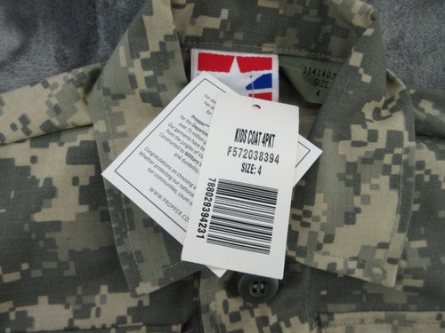 Military Jacket Boys 4 Green Digital Camouflage Combat Propper Size 4 NEW Tags - Picture 9 of 12
