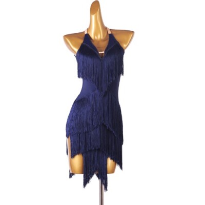 Backless Multi-layered Tassel-layerd Women Latin Dance Dress Competition  Samba | eBay