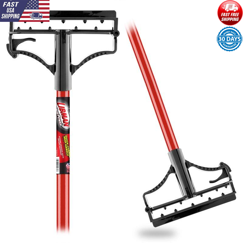 Commercial Industrial All Purpose Heavy Duty Mop Handle Red Steel Grip 60-inch