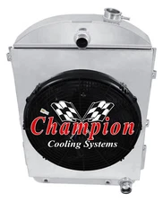 WR 3 Row Radiator,16" Fan,Shroud - 1938 Chevrolet Master Car Chevy V8 Conversion