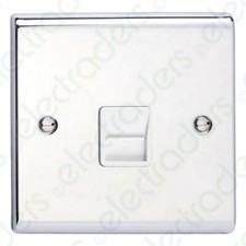 Deta SD1352CHW Telephone Socket 1 Gang - Master (Polished Chrome / White Insert)